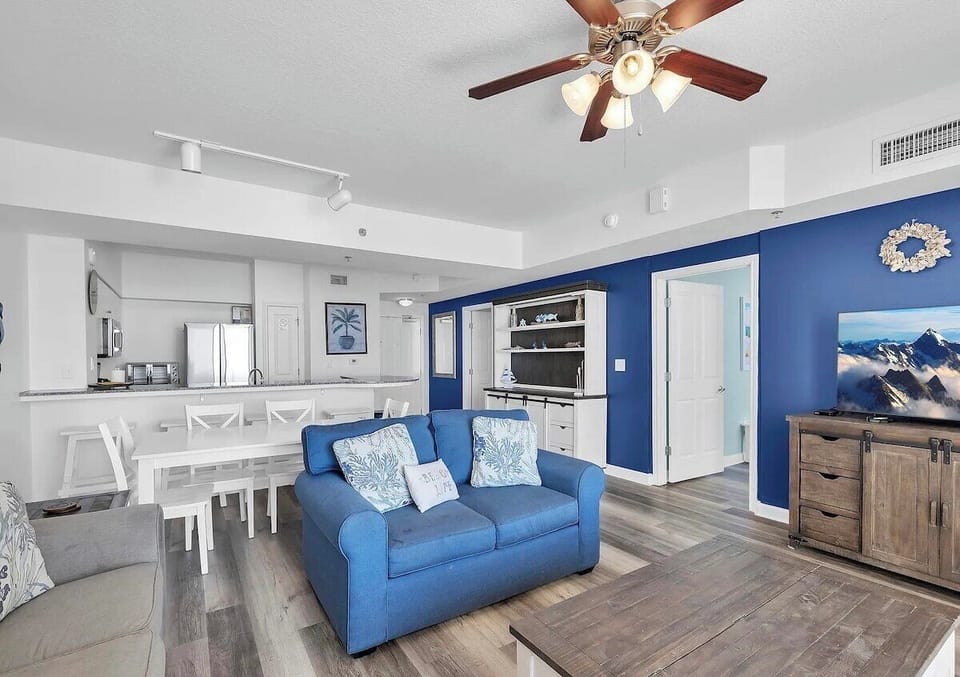 Open concept living area with sleeper sofa (sleeps 2)