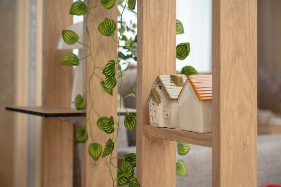 The balcony provides a tranquil spot for enjoying a book.