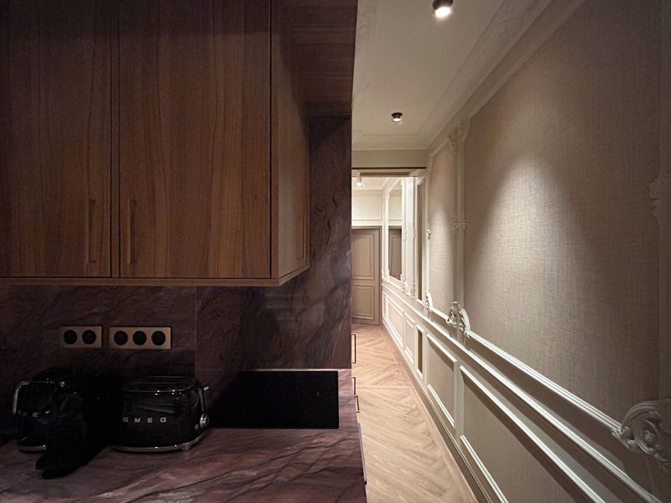 Apartment, Courtyard View | Private kitchen | Fridge, microwave, stovetop, electric kettle