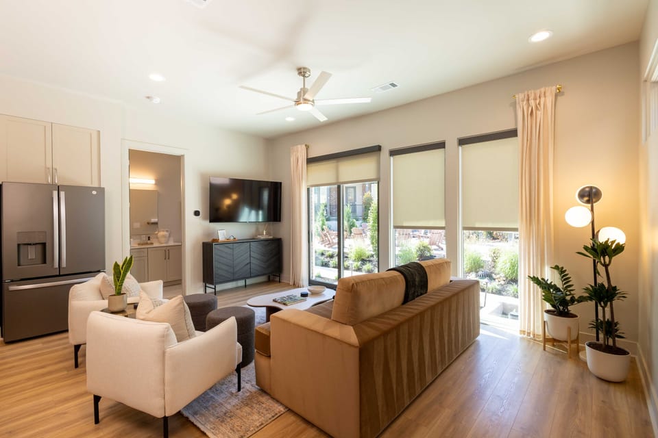 Comfortable living area with designer finishes
