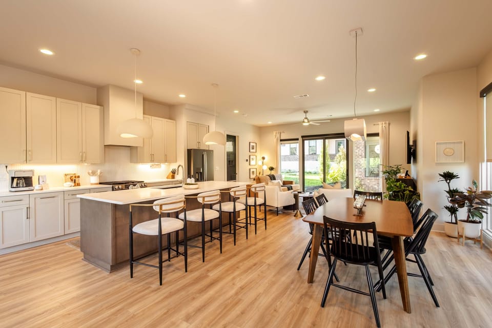 Open concept kitchen and dining