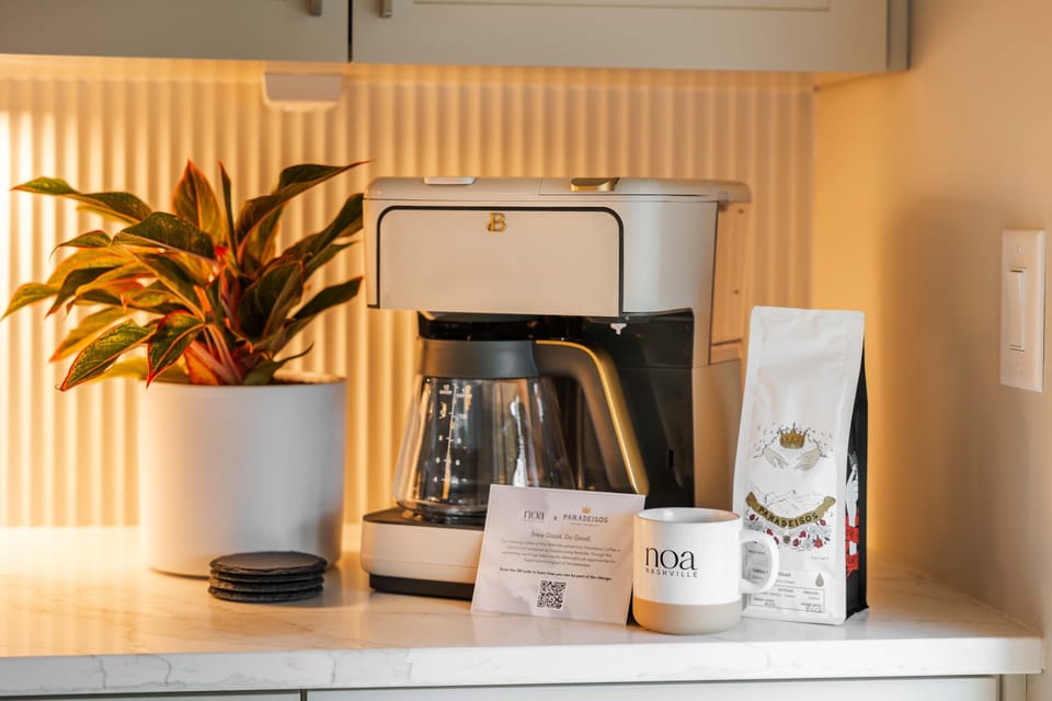 Coffee area to start your mornings, featuring standard coffee provided.