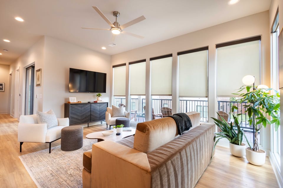 Spacious open concept kitchen, dining, and living area designed for comfort and seemless flow. With queen sized pull out
