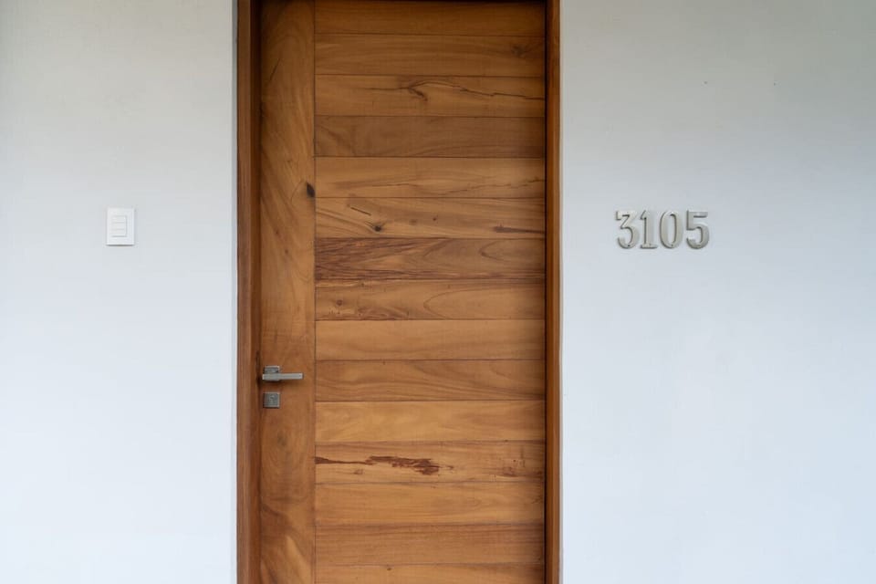 Welcome home: Modern entrance with sleek design.