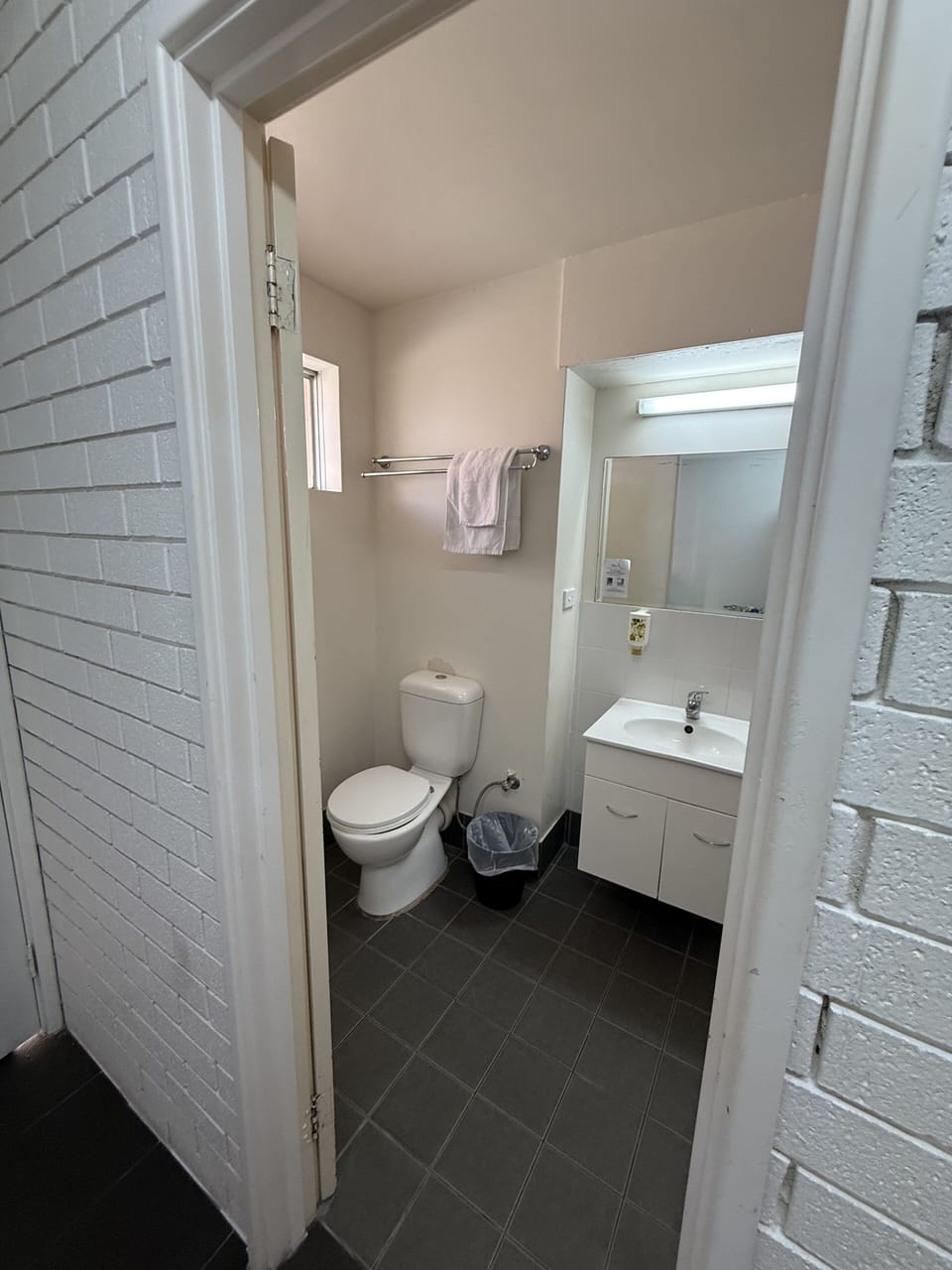 Shower, free toiletries, towels, soap