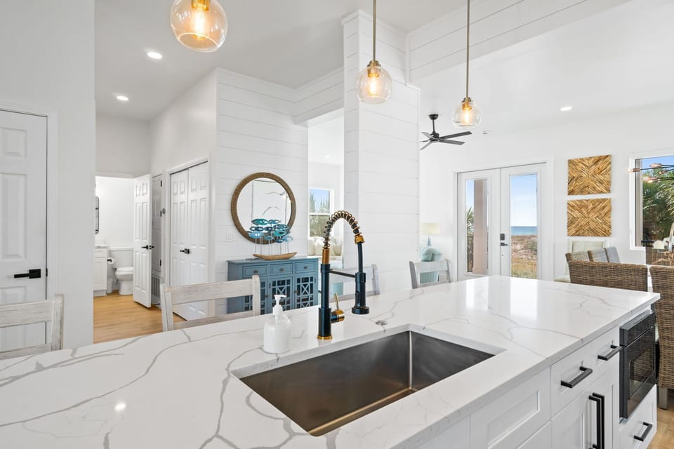 Large island perfect for preparing meals and gathering