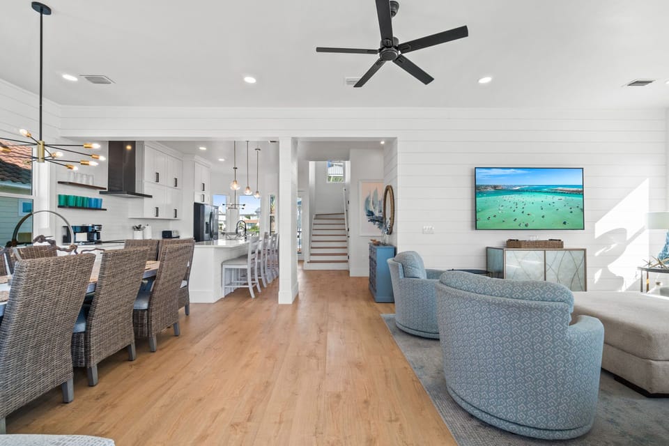 Open concept living area and kitchen