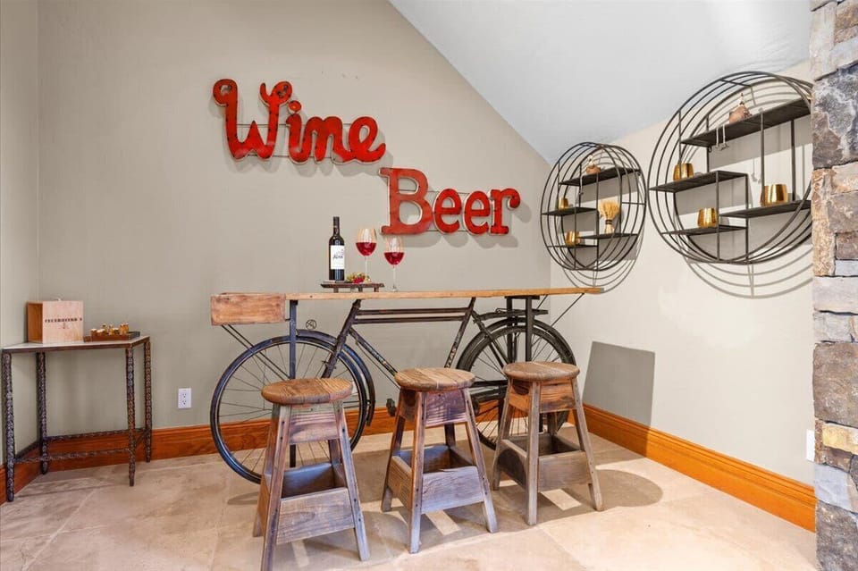 Bar style table with stools