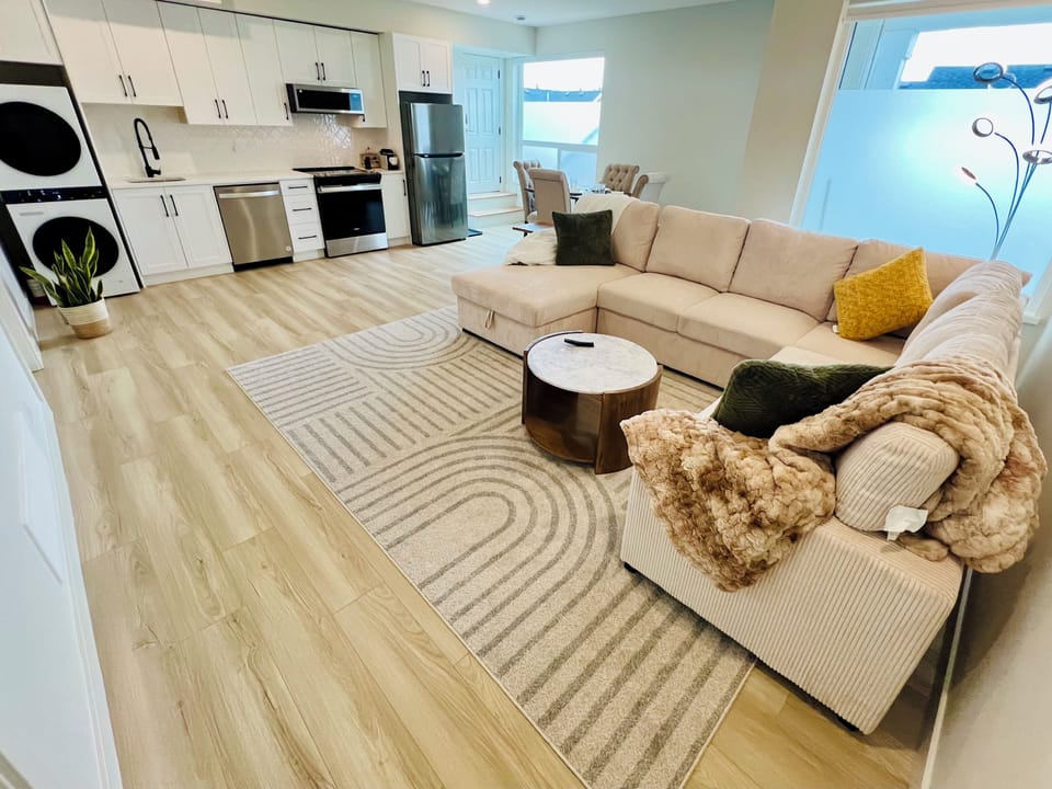 modern sectional sofa, stylish accents