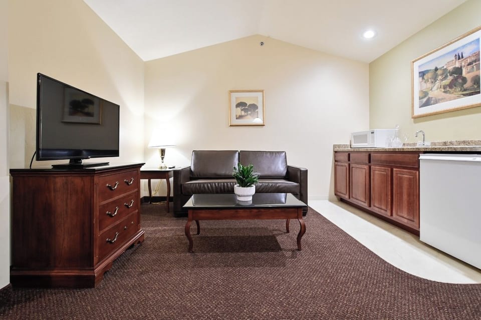 Kick back with TV time in the comfortable lounge space.