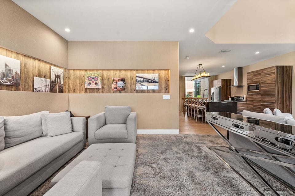 Open-concept spaces with plush seating, perfect for relaxing and enjoying comfortable movie nights.