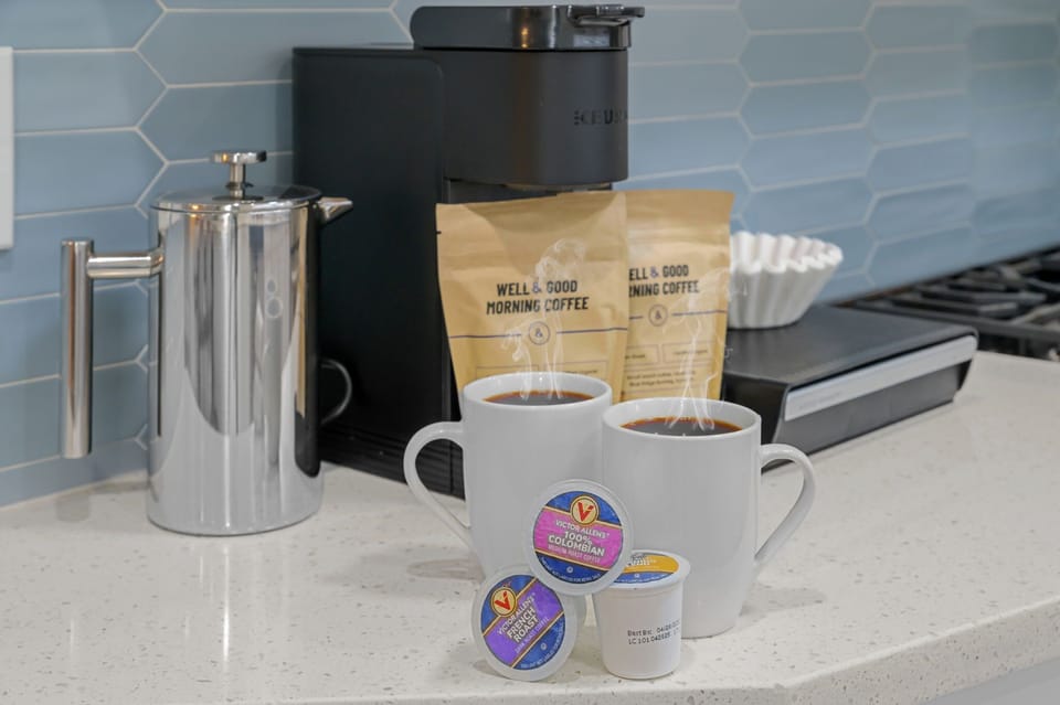 The best part of waking up is vacation. The second-best part is this coffee station.