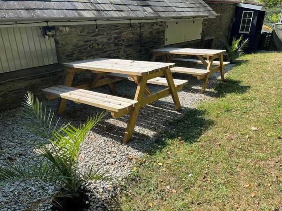 Outside seating next to the bbq area