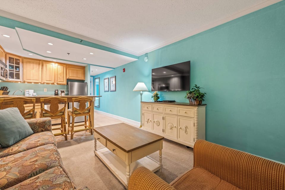 Living Area with Queen Sleeper Sofa