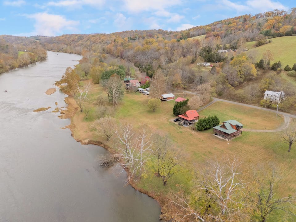 Aerial snapshot of your peaceful riverside escape.