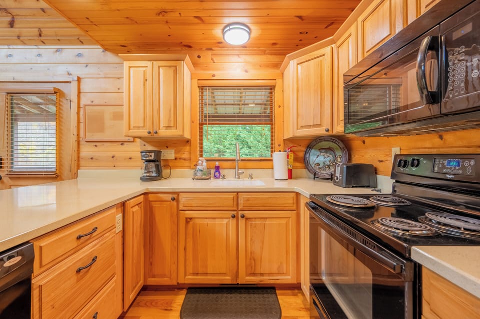 Bright, well-equipped kitchen perfect for home-style meals.