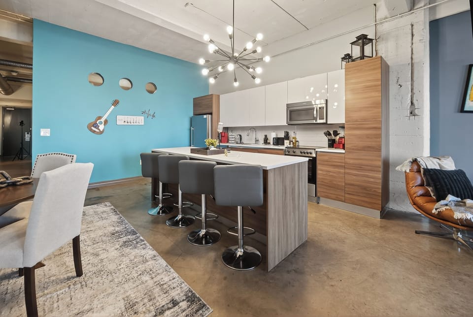 Kitchen island seating for coffee or snacks