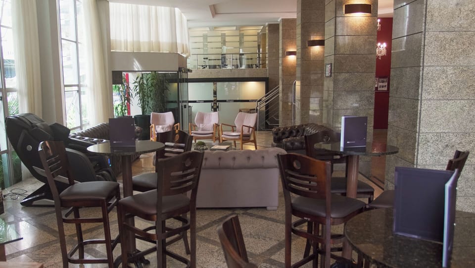 Arrive and unwind in a bright, spacious lobby lounge.