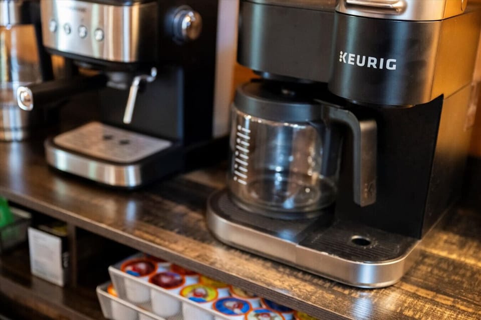 Morning starts here. Whether you’re a K-Cup kind of guest or a full pot coffee connoisseur, we’ve got you covered—just add mountain air and a cozy porch to sip it on.