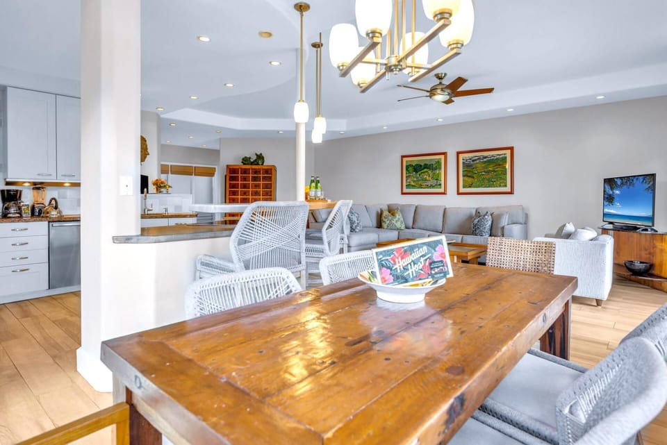 Spacious, open, and filled with island light, the perfect setting for gathering, dining, and making Maui memories.