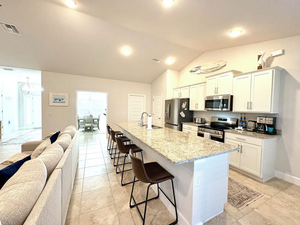 Enjoy cooking and gathering at the large kitchen island 