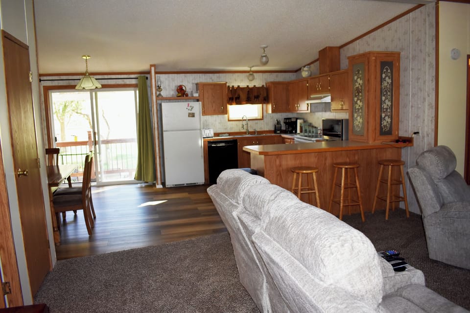 Coming into house by front door.