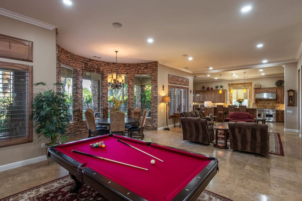 Common Area: billiards table, bar area, fire place