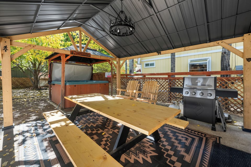 Patio and Hot tub
