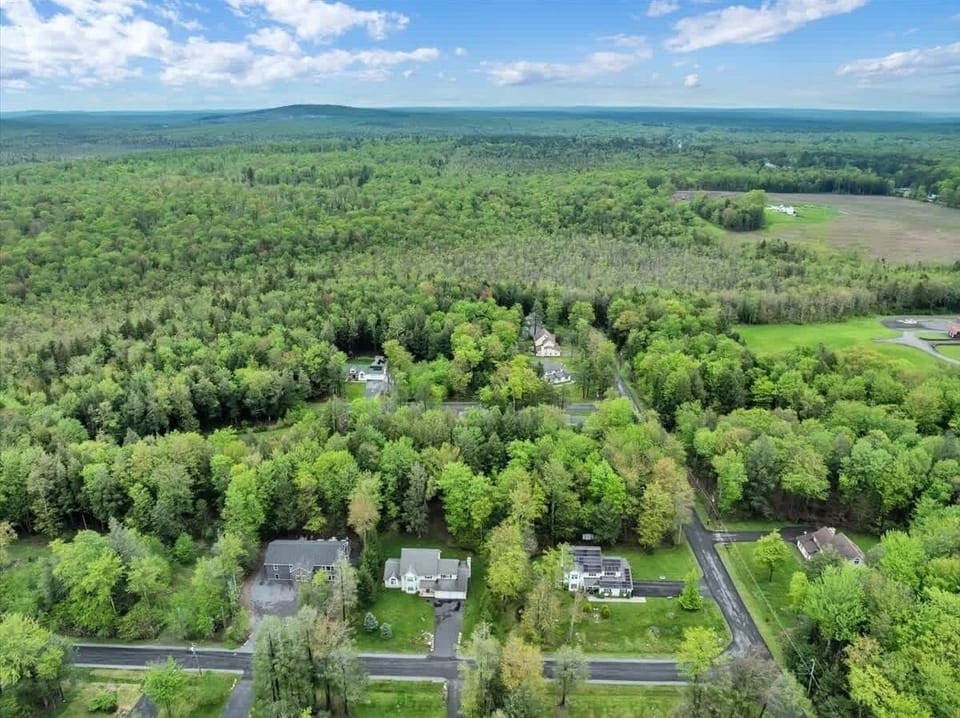 Aerial View of Private Wooded Property & Surrounding Nature