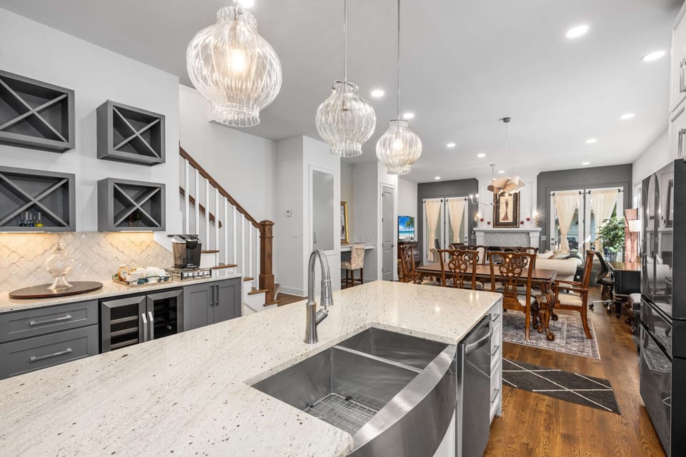 Gourmet kitchen with stainless appliances
