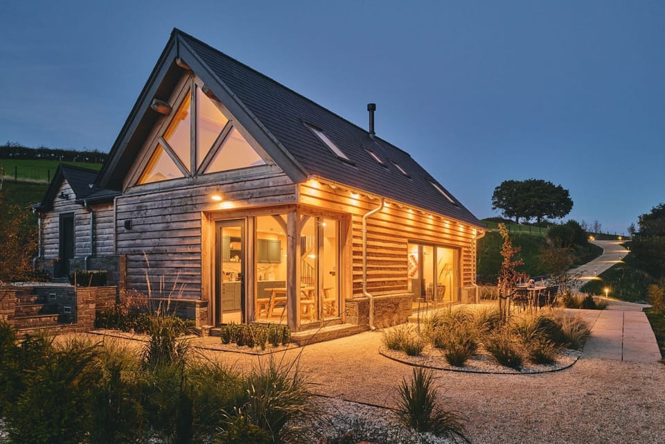 The outdoor space at Hay Barn, Powys