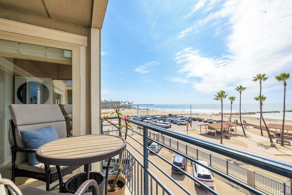 Pier views are visible right from the balcony.