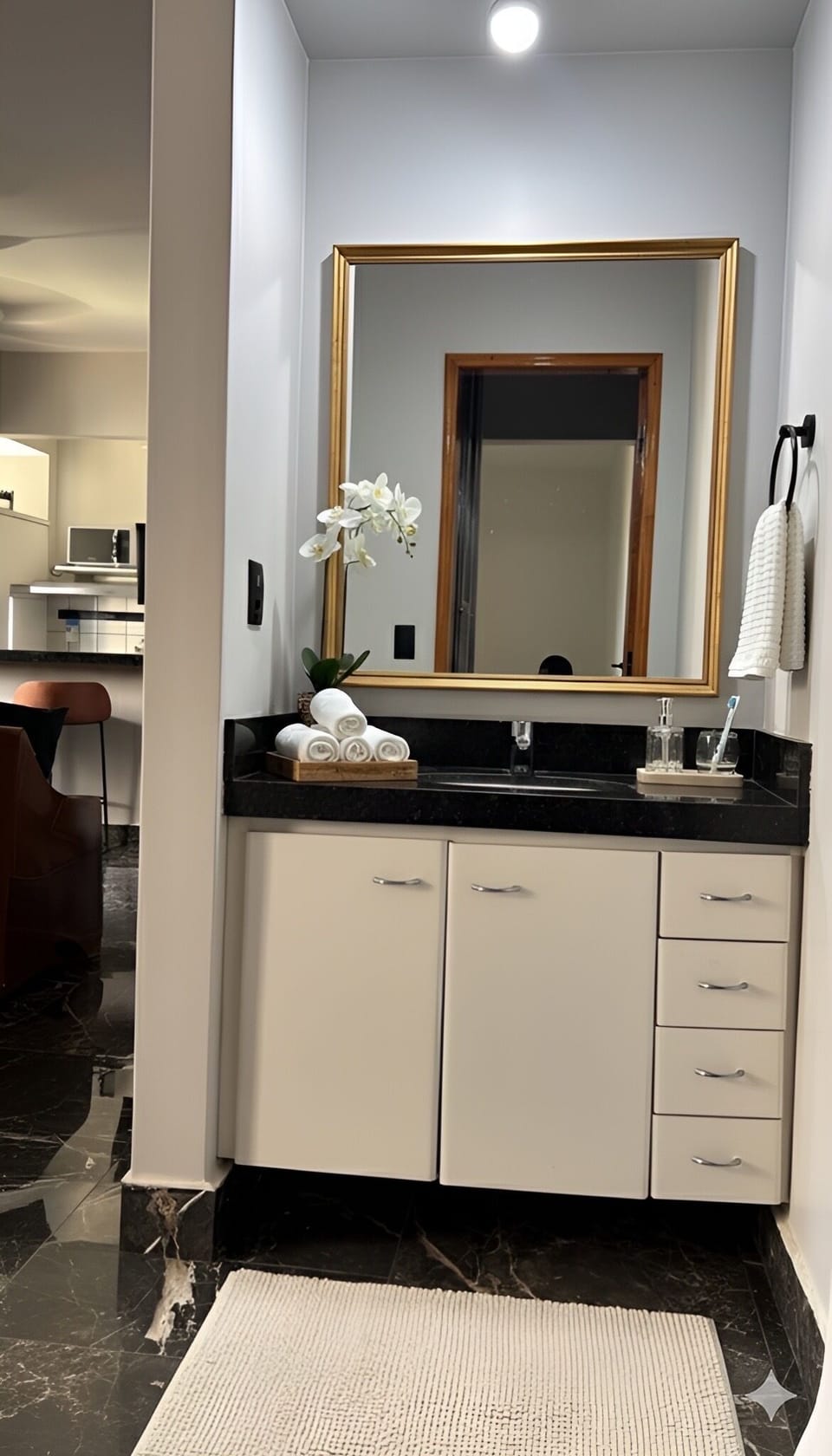 Valet dressing table outside second bathroom