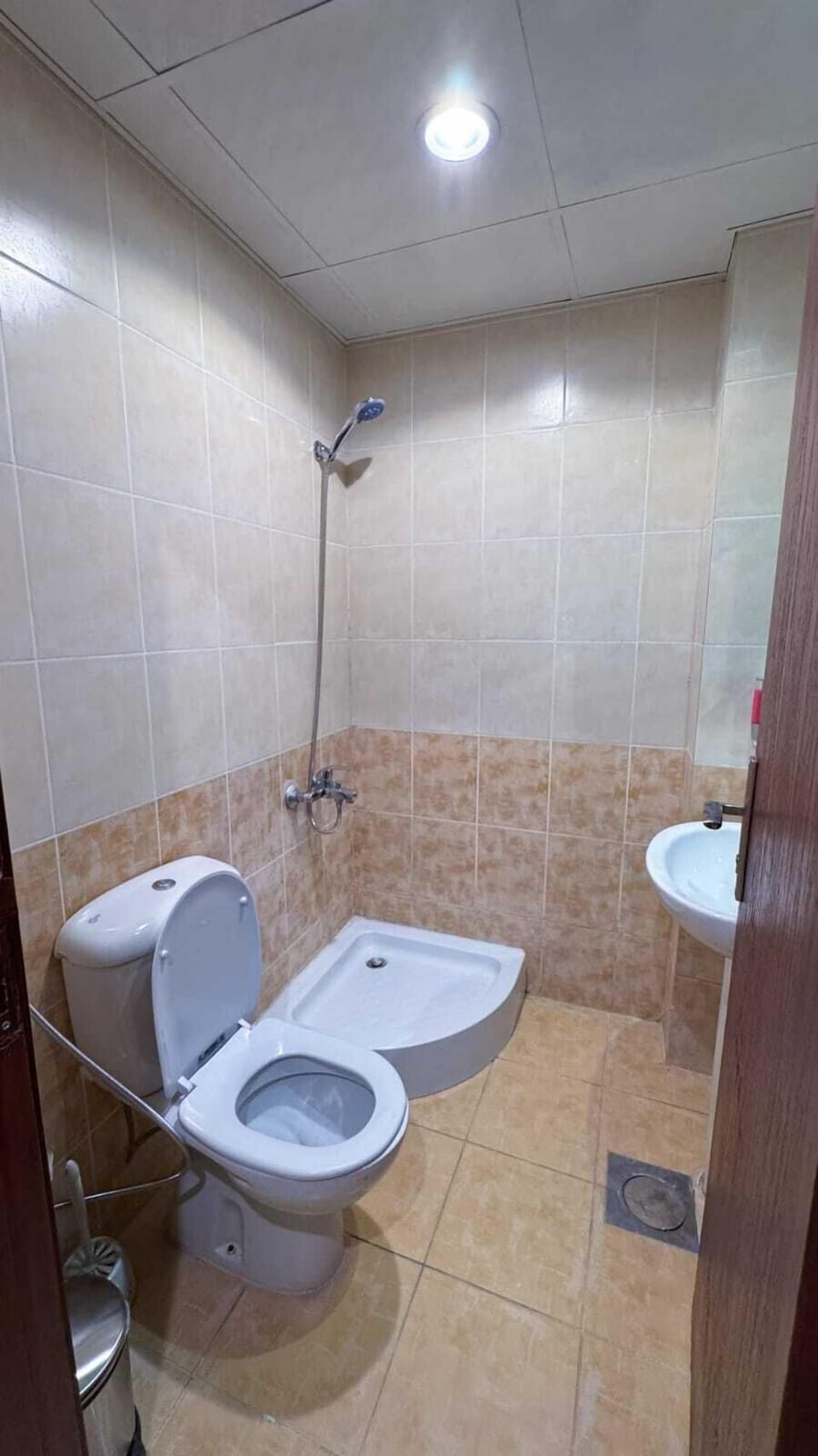 Shower, bidet, towels, toilet paper