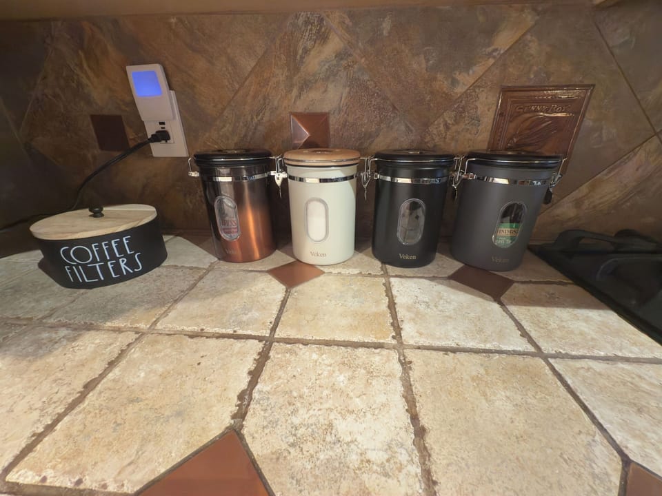 Wake up happy! Complimentary Coffee, Tea, Cocoa (and sugar) is waiting for you 