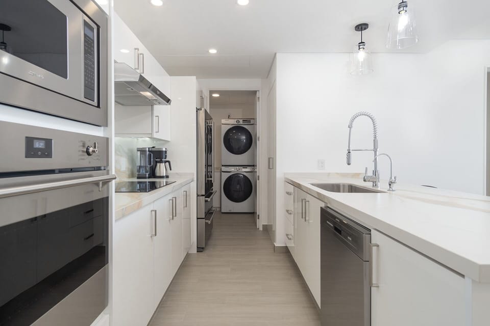 Condo, Multiple Beds, Balcony, Ocean View (Encantame Towers Velero 1604) | Private kitchen | Dining table