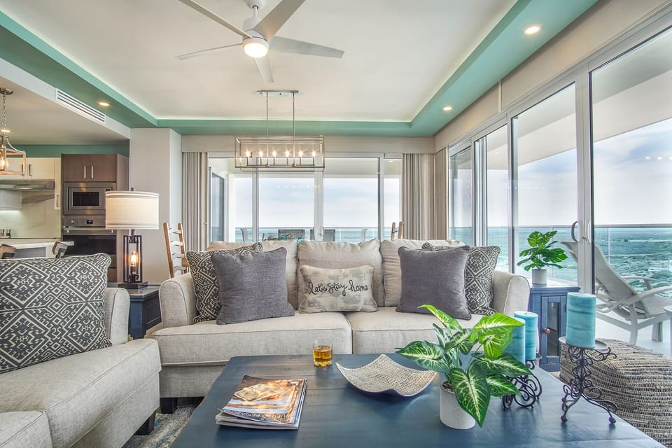 Condo, Multiple Beds, Balcony, Ocean View (Encantame Towers Verano 1001) | Living area | 42-inch flat-screen TV with digital channels