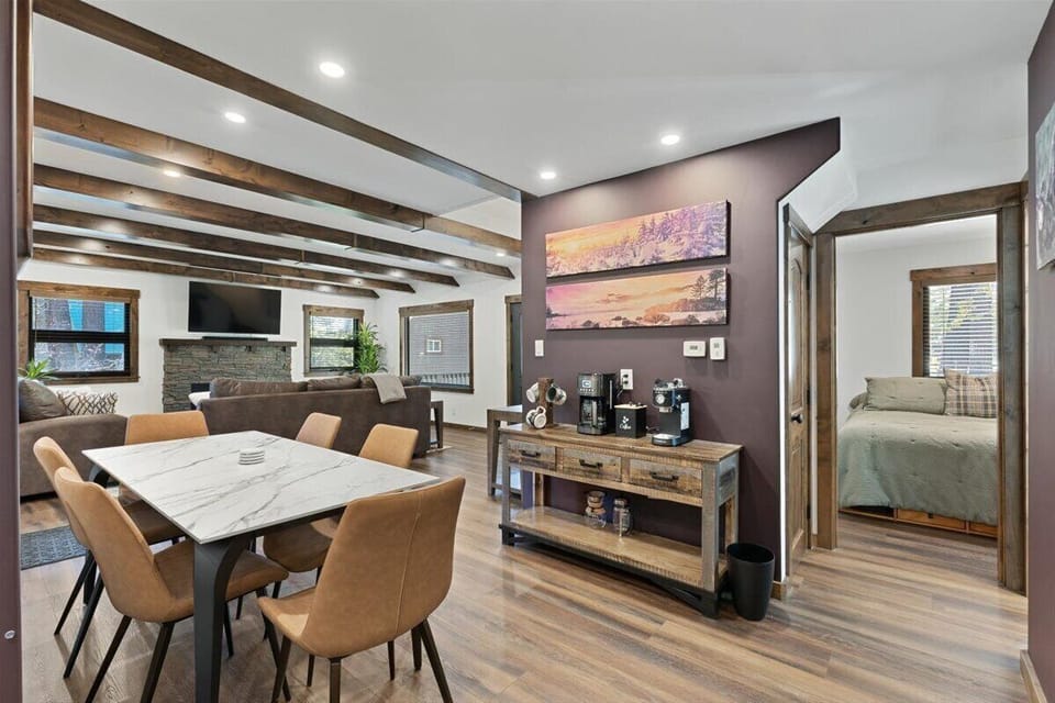First floor (Living room, Table for 6ppl, kitchen, coffee bar, Bed/Bath #1