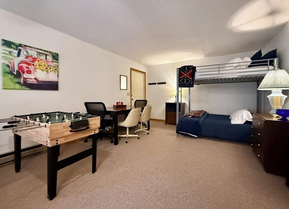 Bunk / Game Room with foos ball and TV