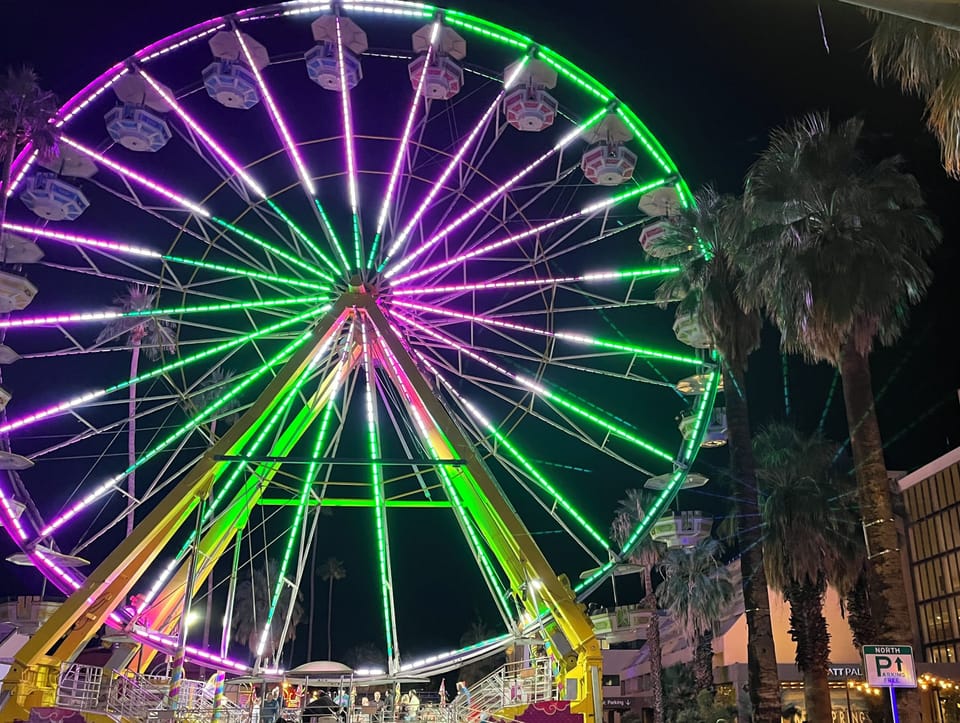Ferris wheel for one of the special event Thursdays on Palm Canyon Drive