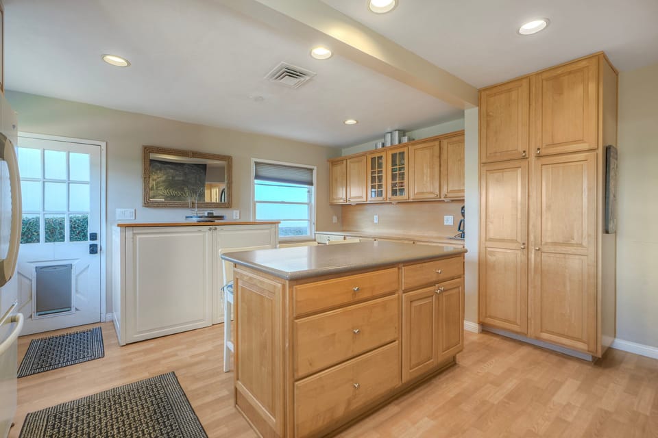 Open kitchen layout with easy patio access.