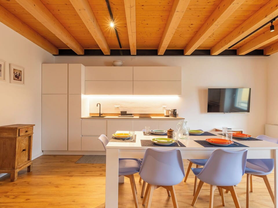 Furniture, Interior Design, Flooring, Wood, Floor, Ceiling, Kitchen, Chair, Table, Kitchen & Dining Room Table