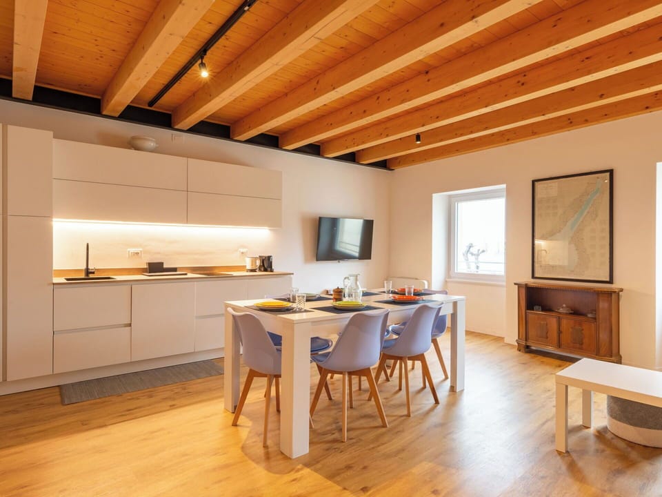 Furniture, Interior Design, Flooring, Floor, Wood, Ceiling, Wood Flooring, Room, Chair, Kitchen & Dining Room Table