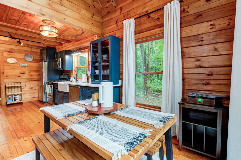 Dining room table and seating area