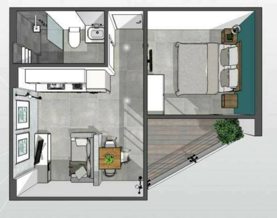 Apartment, 1 Bedroom, Balcony, Mountain View | Floor plan