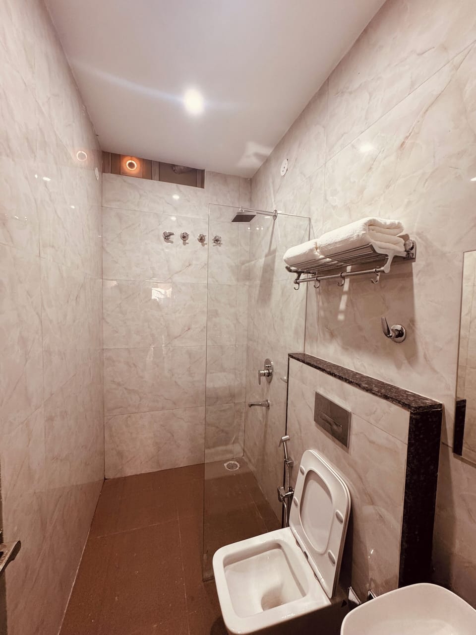 Shower, free toiletries, hair dryer (on request), slippers