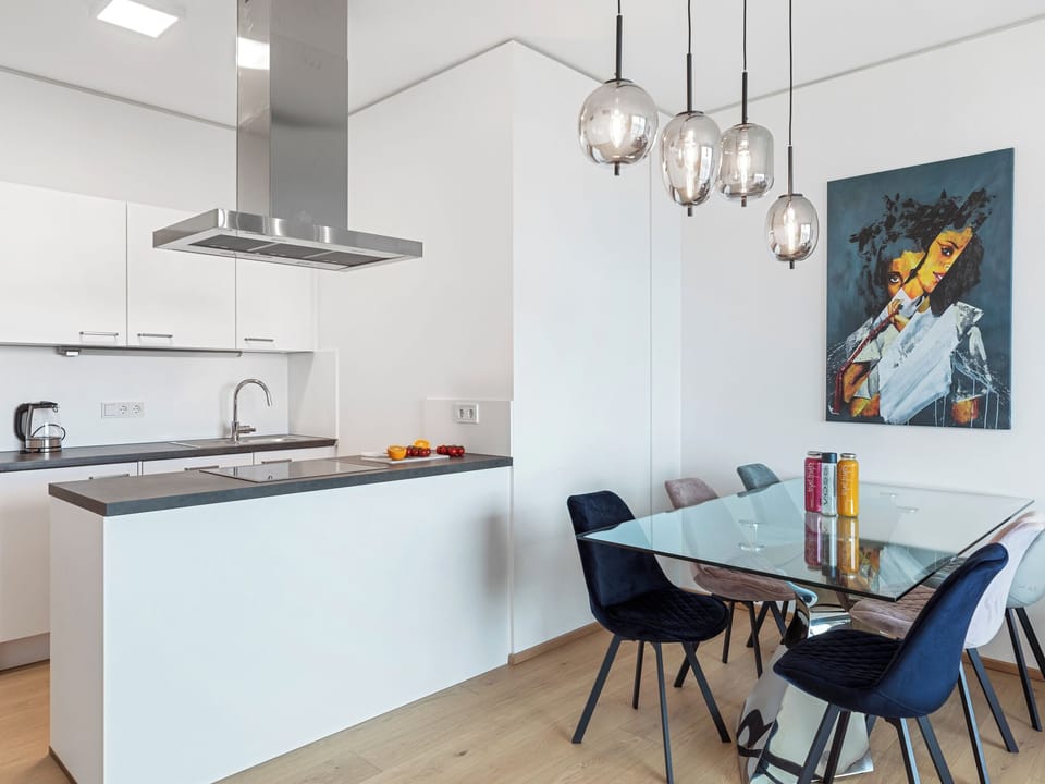 Deluxe Penthouse, 2 Bedrooms, Pool Access, City View | Private kitchen | Espresso maker, coffee/tea maker, electric kettle, toaster