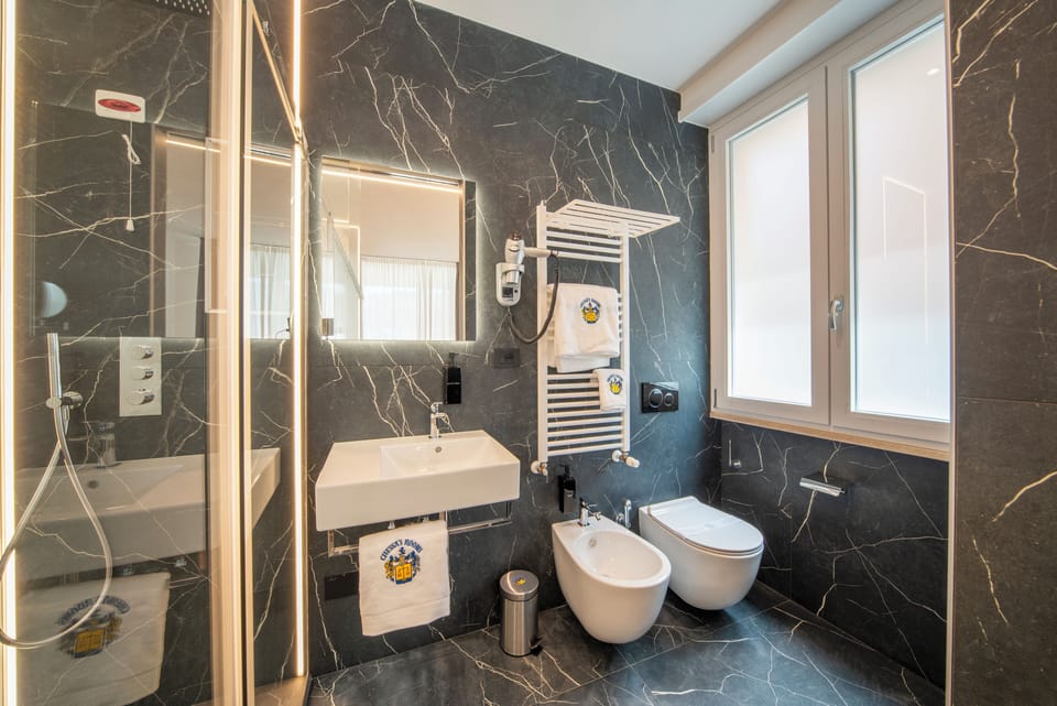 Deluxe Double Room | Bathroom | Shower, hair dryer, towels, soap