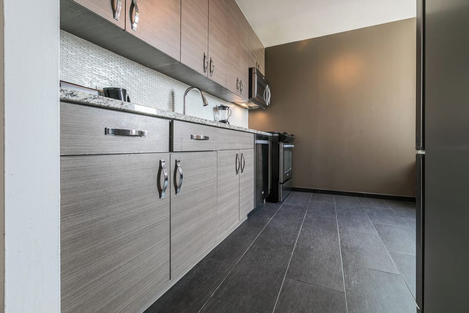 Family Apartment, 3 Bedrooms, Kitchen, City View | Private kitchen | Full-size fridge, microwave, oven, stovetop