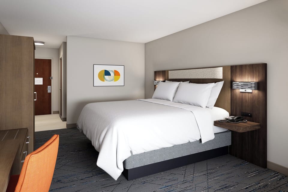 In-room safe, desk, laptop workspace, blackout drapes